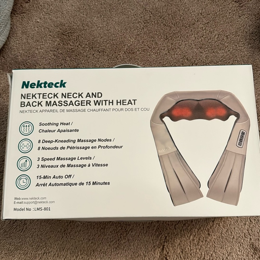 Nekteck neck and back massager with heat
